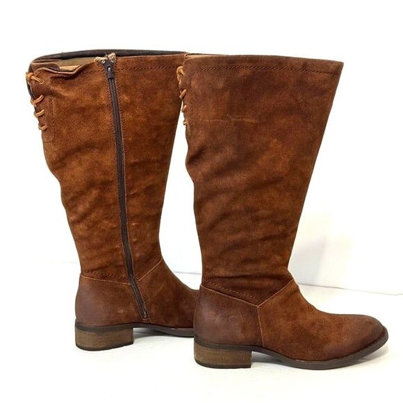 Born Hayden NWB Sz 8.5W Rust Tobacco Distressed Leather Knee High Boots - Picture 12 of 13